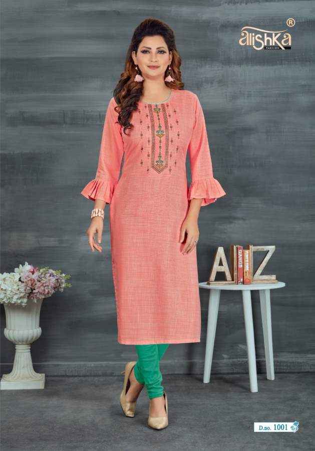 Alishka Prisha Ethnic Wear Embroidery Work Kurti Collection